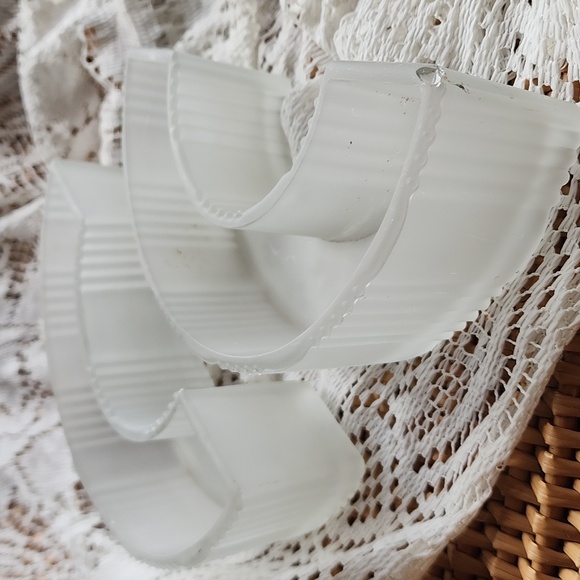 Vintage Frosted Glass Art Deco Flower Trough Succulents Plants Vase - Picture 6 of 10